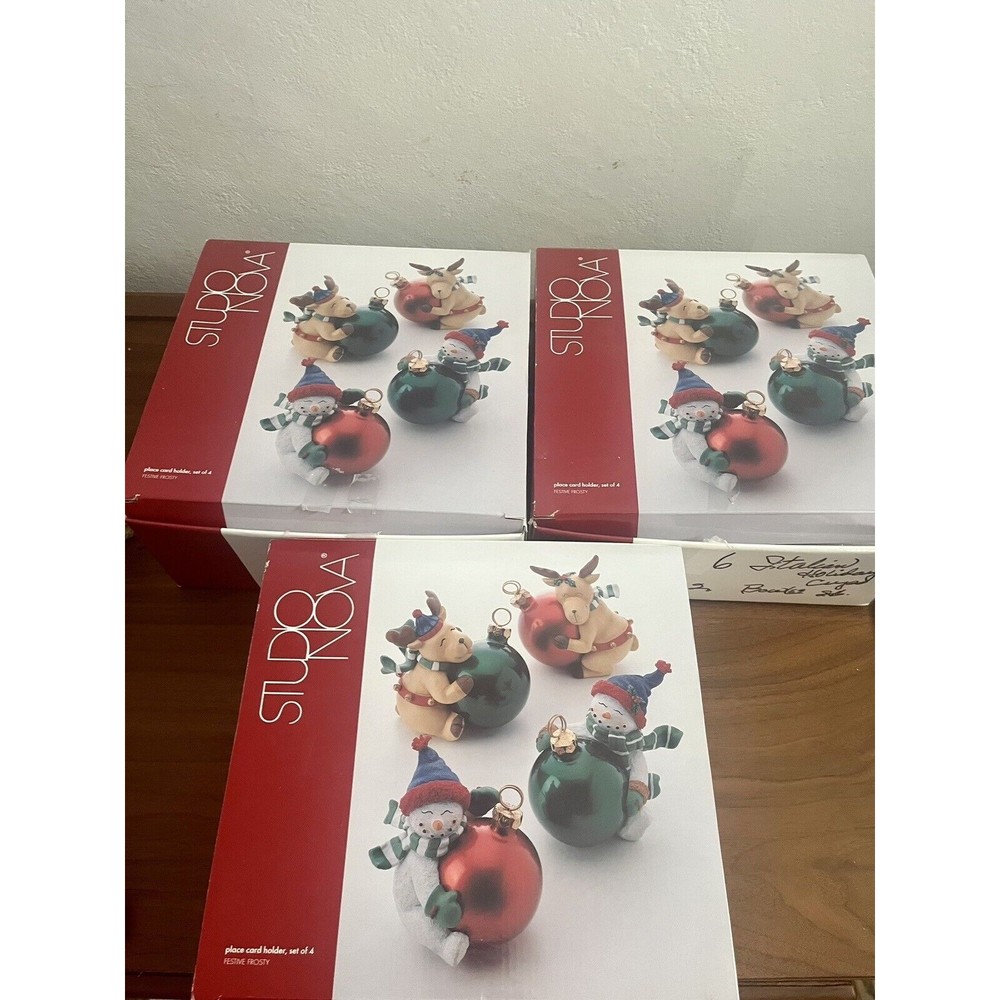 12 Studio Nova  Reindeer and Frosty  Place Card Holders  - 3 BOXES